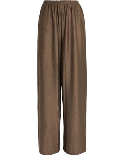 Eskandar Cashmere-silk Wide-leg Pants - Brown