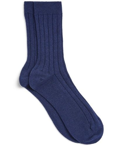 Harrods Cashmere Socks - Blue