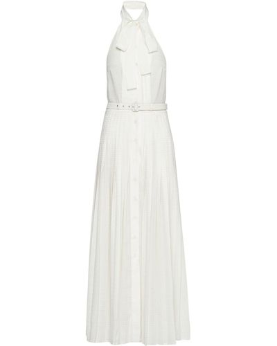 Prada Silk Jacquard Maxi Dress - White