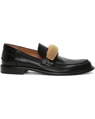 JW Anderson Leather Moccasin Loafers - Black