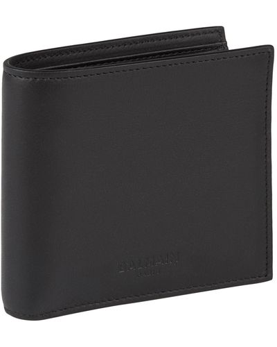 Balmain Leather Bifold Wallet - Black