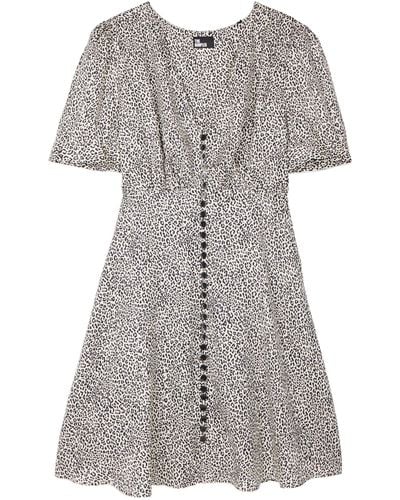 The Kooples Leopard Print Mini Dress - Gray