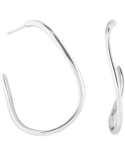 Astrid & Miyu Rhodium-plated Silver Infinite Hoop Earrings - Metallic