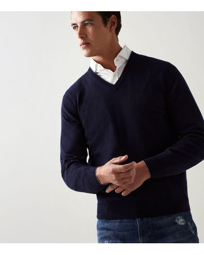 Brunello Cucinelli Cashmere V-neck Sweater - Blue