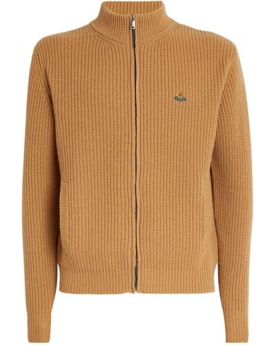 Vivienne Westwood Wool-cashmere Zip-up Cardigan - Brown