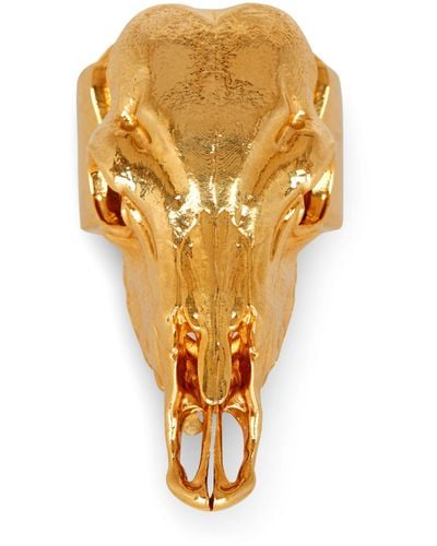 Balmain Buffalo Skull Ring - Metallic