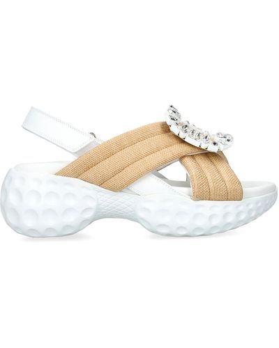 Roger Vivier Embellished Strass Sandals - White
