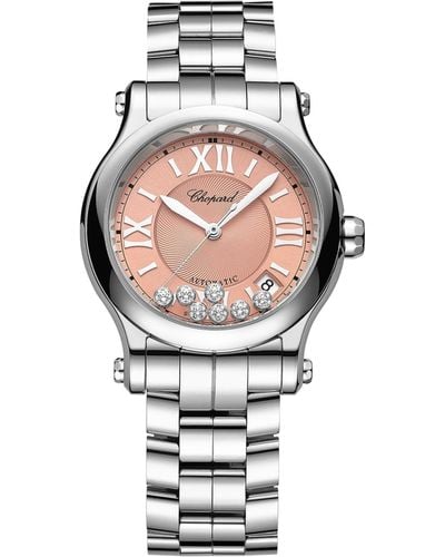 Chopard Stainless Steel And Diamond Happy Sport Automatic Watch 36mm - White