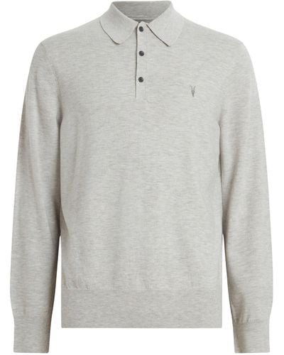 AllSaints Wool-blend Polo Shirt - White