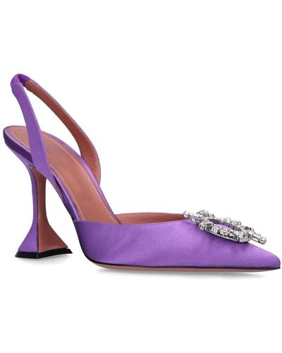 AMINA MUADDI Embellished Begum Sling Sandals - Purple