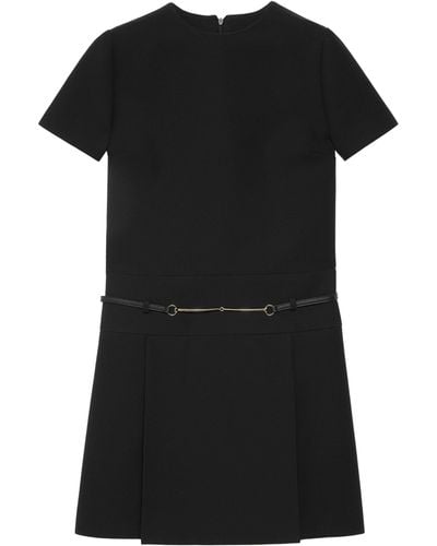 Gucci Horsebit-belt Mini Dress - Black