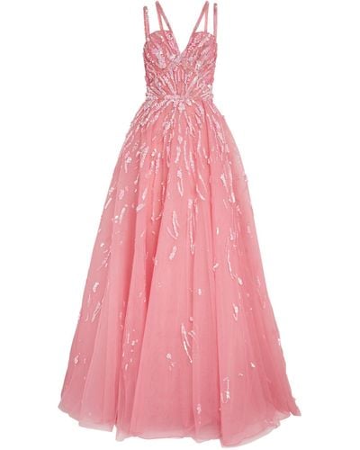 Zuhair Murad Sequin-embellished Gown - Pink