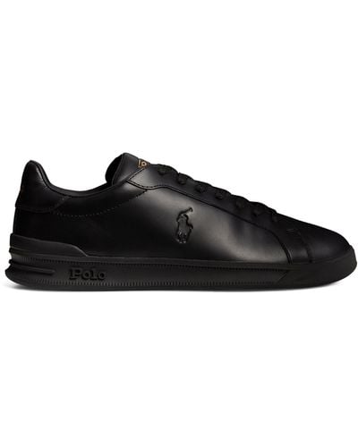 Polo Ralph Lauren Leather Heritage Court Sneakers - Black