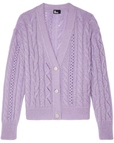 The Kooples Cable-knit Cardigan - Purple