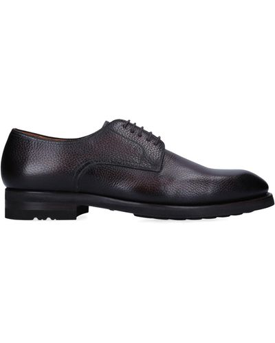 Magnanni Grained Leather Derby Shoes - Black