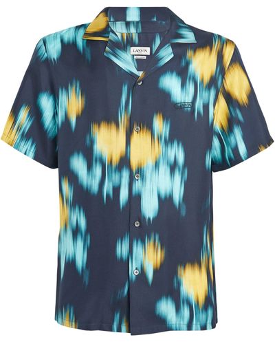 Lanvin Abstract Floral Print Short-sleeve Shirt - Blue