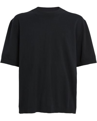 Studio Nicholson Cotton Knitted T-shirt - Black