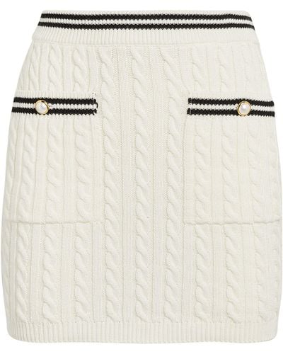 Alessandra Rich Cable-knit Mini Skirt - Natural