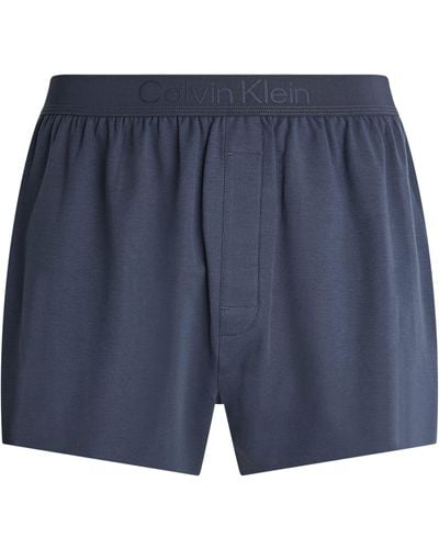 Calvin Klein Cotton-blend Slim-fit Boxer Shorts - Blue