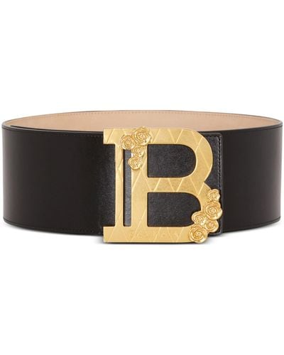 Balmain Calfskin Wide B-belt - Black