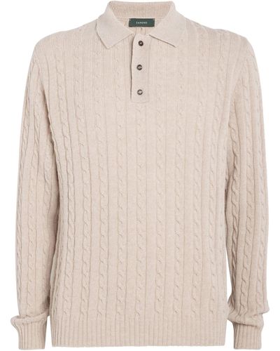 Slowear Virgin Wool-cashmere Polo Sweater - Natural