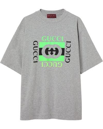 Gucci Cotton Oversized Logo T-shirt - Grey