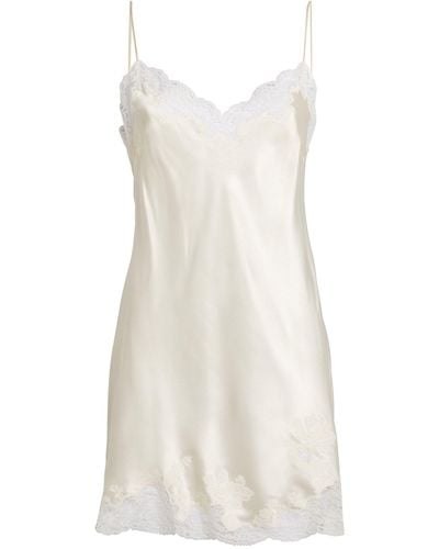 Carine Gilson Silk Lace-detail Slip Dress - White