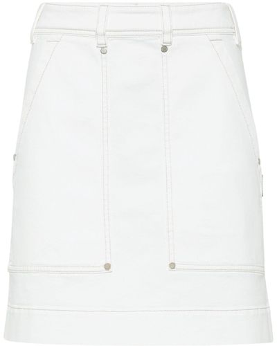 Brunello Cucinelli Garment-dyed Carpenter Mini Skirt - White