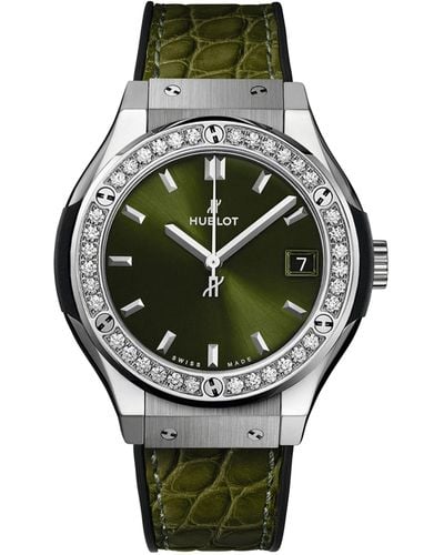 Hublot Titanium And Diamond Classic Fusion Watch 33mm - Grey