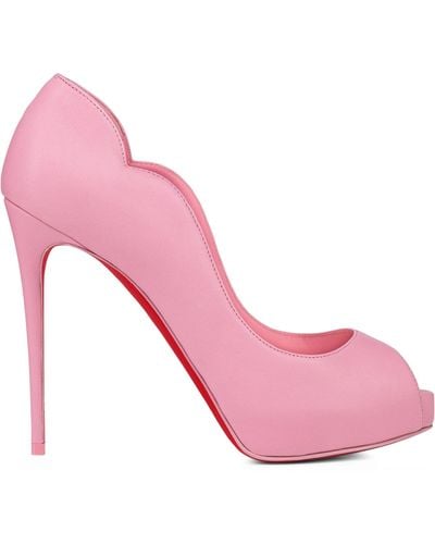 Christian Louboutin Hot Chick Alta Leather Peep Toe Court Shoes 120 - Pink
