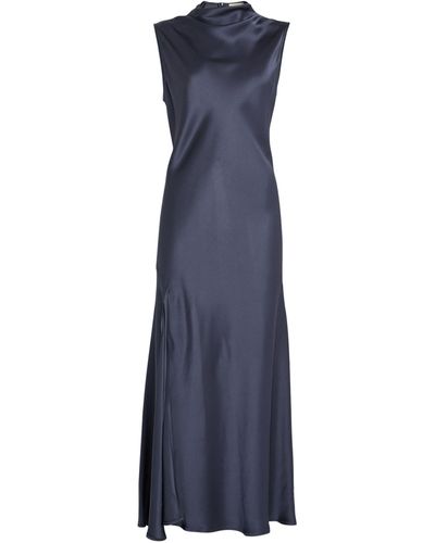LAPOINTE Satin Maxi Dress - Blue