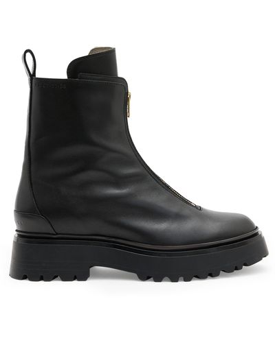 AllSaints Leather Ophelia Boots - Black