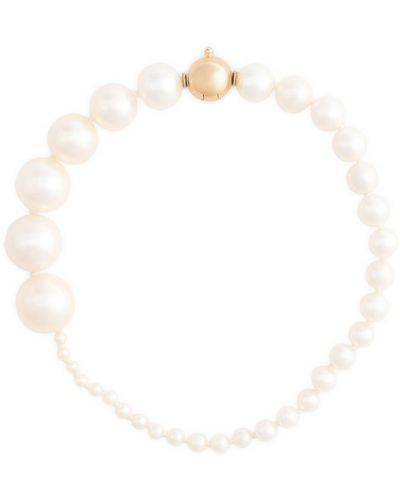 Sophie Bille Brahe Yellow Gold And Pearl Peggy Bracelet - White