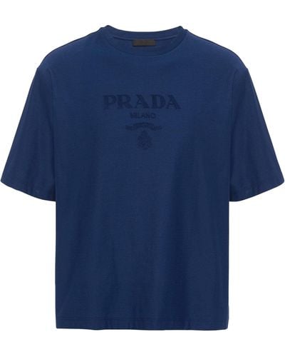 Prada Cotton Logo T-shirt - Blue