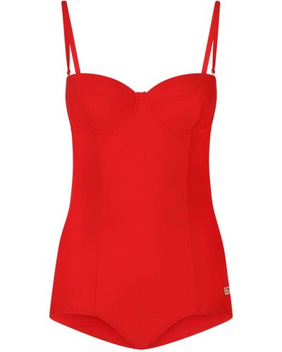 Dolce & Gabbana Balconette One-piece Swimsuit - Red