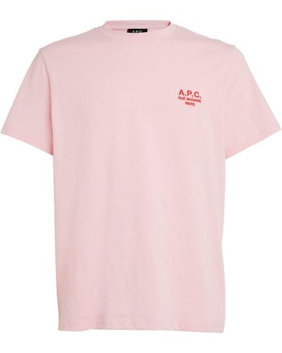 A.P.C. Logo Print T-shirt - Pink