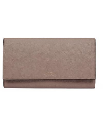 Smythson Leather Marshall Travel Wallet - Brown