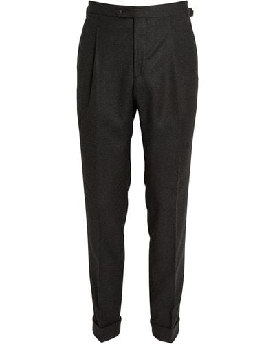 Saman Amel Wool-cashmere Tailored Trousers - Black