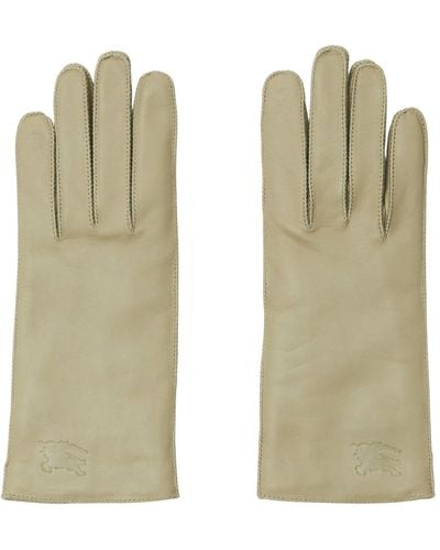 Burberry Leather Ekd Gloves - Green