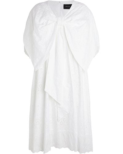 Simone Rocha Cotton Bow-detail Midi Dress - White