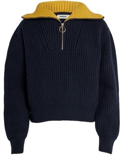 Sandro Half-zip Sweater - Blue