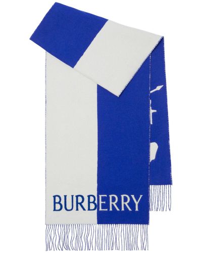 Burberry Wool-cashmere Ekd Scarf - Blue