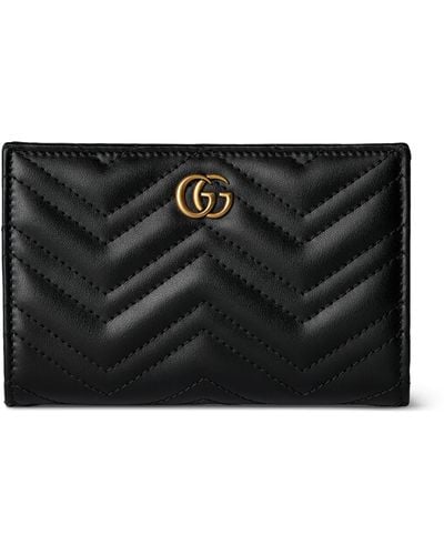 Gucci Leather Gg Marmont Wallet - Black