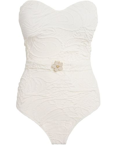 PATBO Strapless Embellished Swimsuit - White