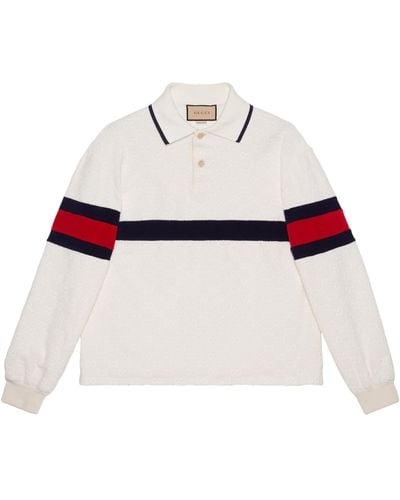Gucci Cotton Terry Cloth Polo Sweater - White