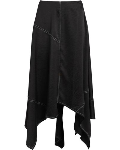 AllSaints Asymmetric Agnes Midi Skirt - Black
