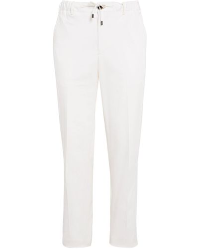 FIORONI CASHMERE Straight-leg Drawstring Pants - White
