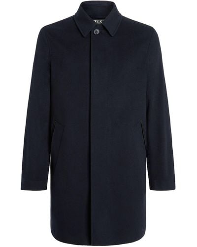 Zegna Wool Pea Coat - Blue