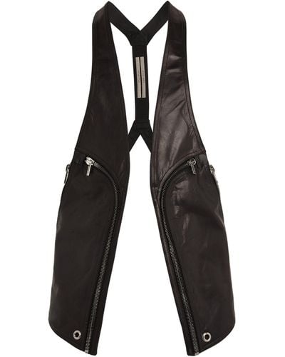 Rick Owens Leather Utility Vest - Black