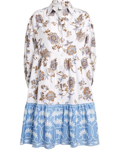 Eleventy Floral Shirt Dress - Blue